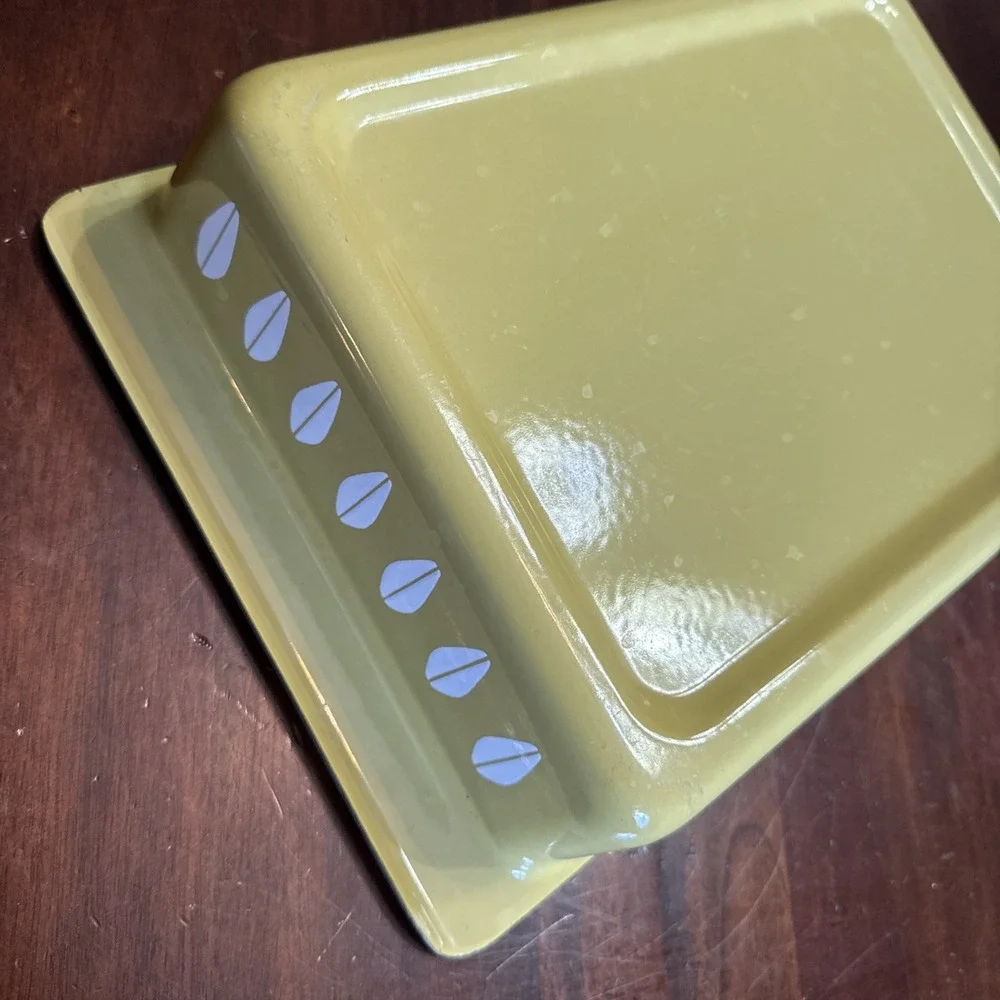 Cathrineholm Enamelware Lotus Baking Pan Green Lasanga Casserole Rectangular